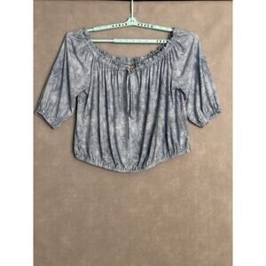 MICHAEL Michael Kors Puff Sleeve Top Women's 3X Drawstring Off-Shoulder NEW